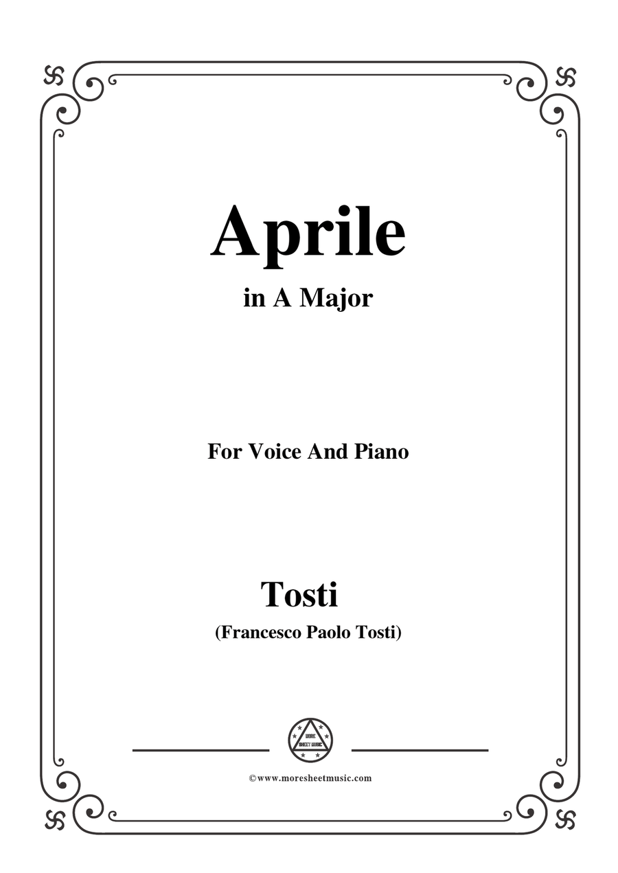 Tosti-Aprile in A Major,for Voice and Piano