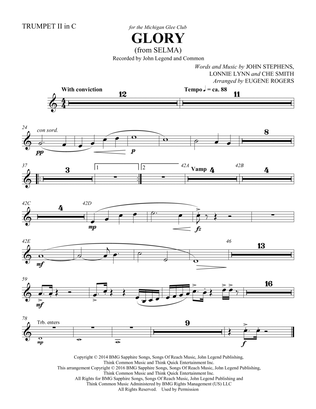 Book cover for Glory (from Selma) (arr. Eugene Rogers) - Trumpet 2 in C