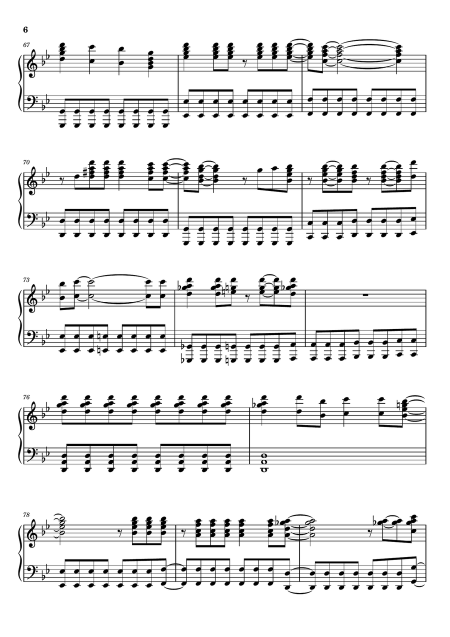 It's Raining Men Piano Solo scores gallery preview page 6