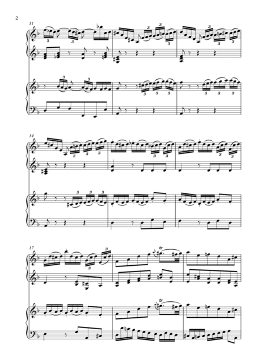 Double Violin Concerto in D minor (BWV 1043) - 3rd Movt - arranged for 2 pianos Violin Solo scores gallery preview page 2