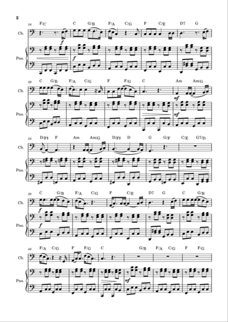 Piano Man Double Bass scores gallery preview page 2