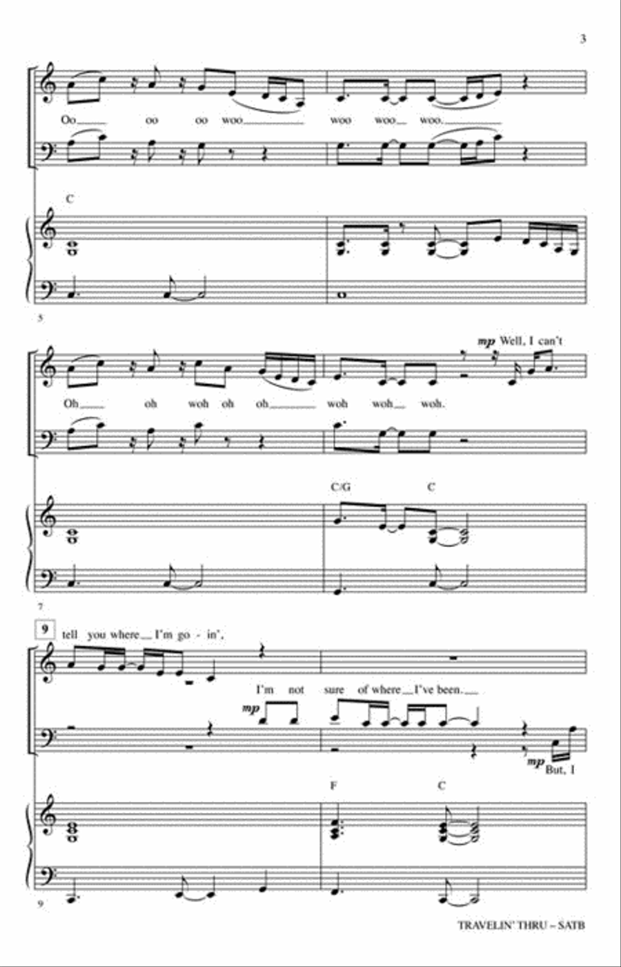 Travelin' Thru 4-Part scores gallery preview page 3