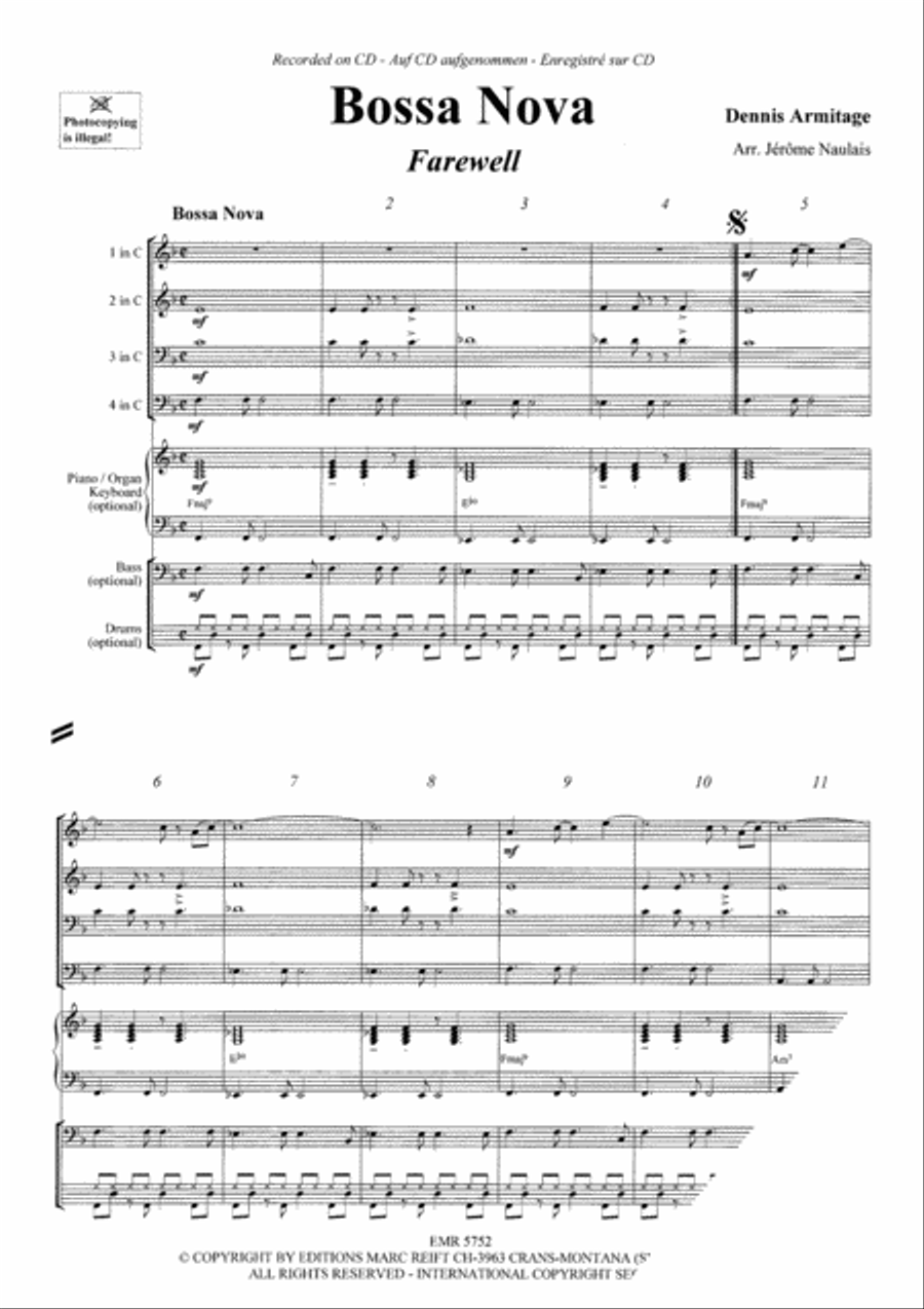 Bossa Nova Bossa Nova Brass Ensemble scores gallery preview page 3