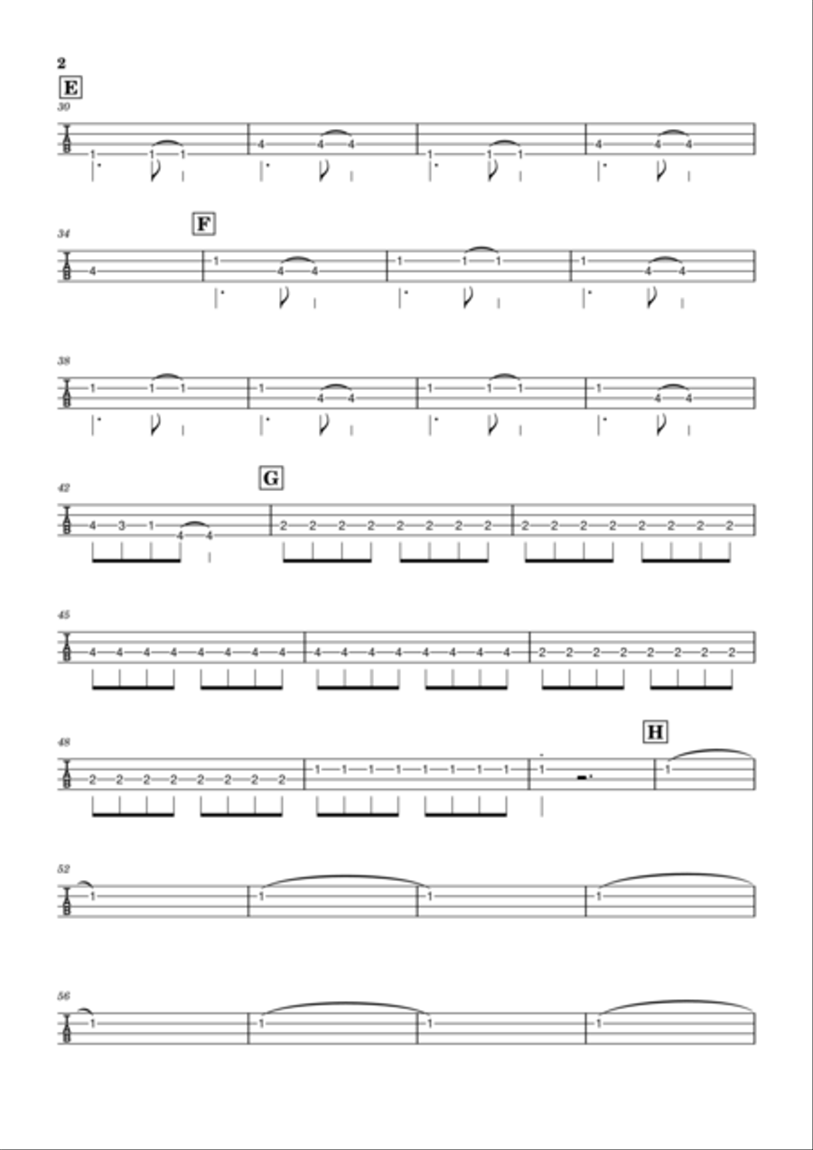Perfect Bass Guitar Tablature scores gallery preview page 2