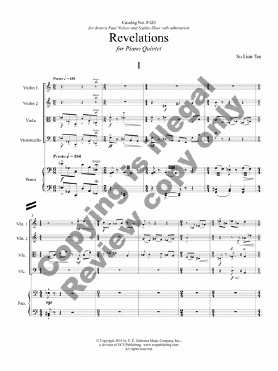 Revelations Piano Quintet scores gallery preview page 14