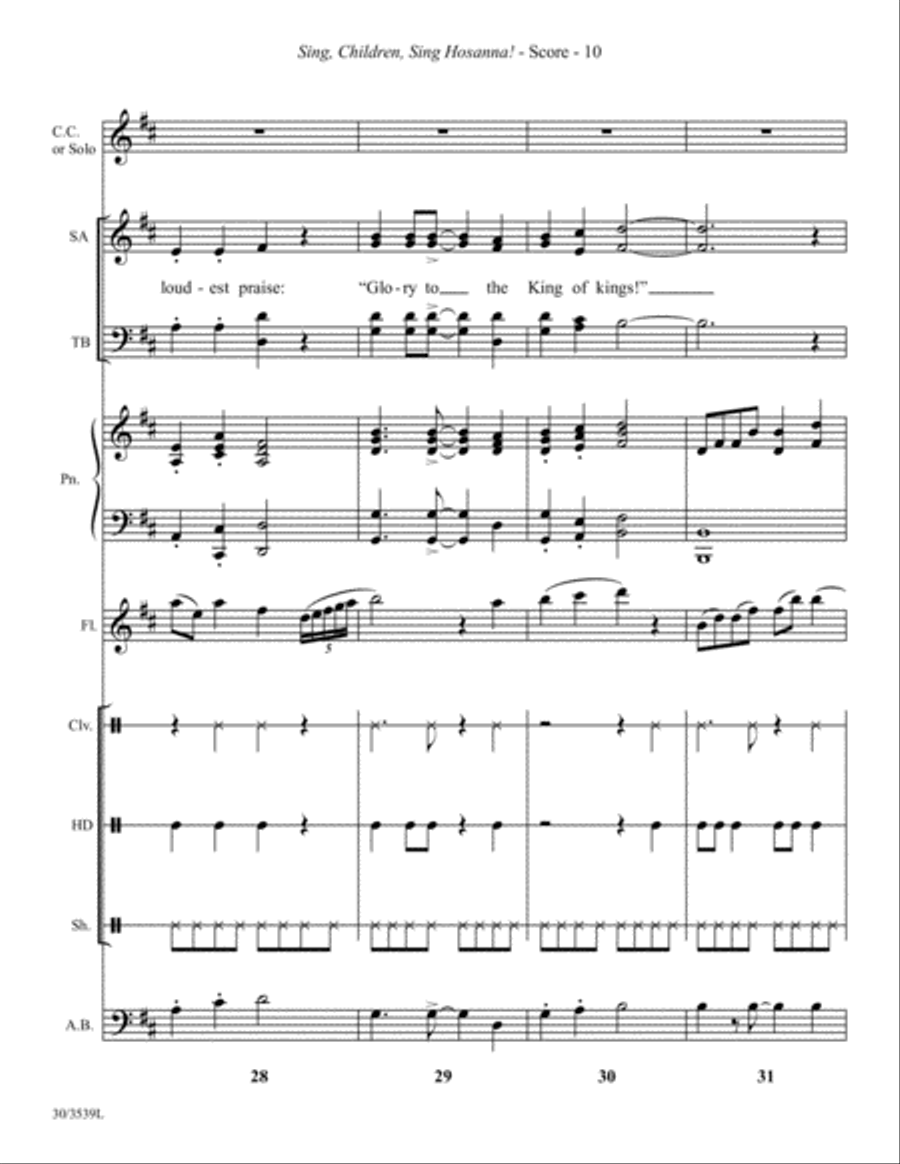Sing, Children, Sing Hosanna! - Instrumental Ensemble Score and Parts Choir scores gallery preview page 11