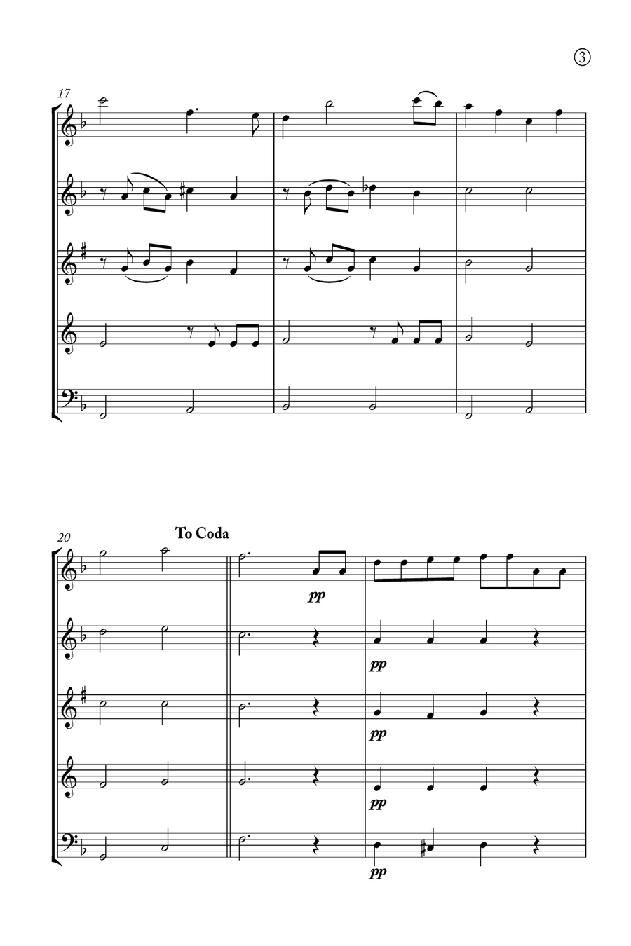 Hymne A L'amour Woodwind Quintet scores gallery preview page 3