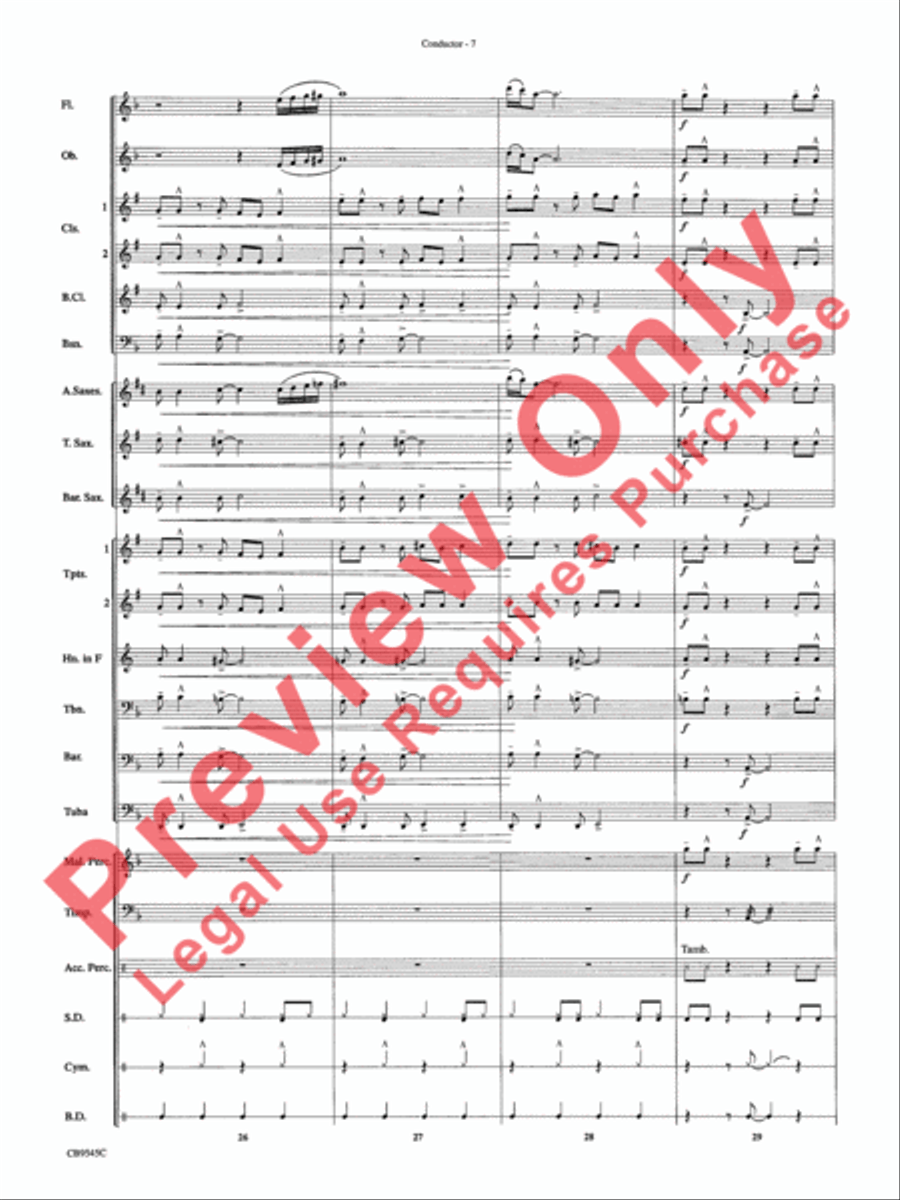James Bond Returns Concert Band scores gallery preview page 10