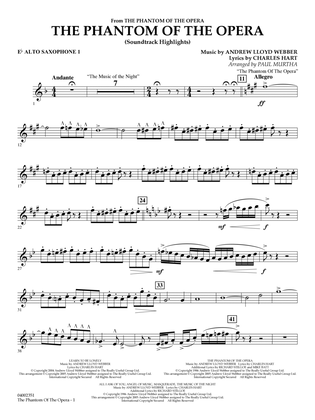 The Phantom Of The Opera (Soundtrack Highlights) (arr. Paul Murtha) - Eb Alto Saxophone 1