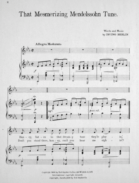 That Mesmerizing Mendelssohn Tune. Mendelssohn Rag