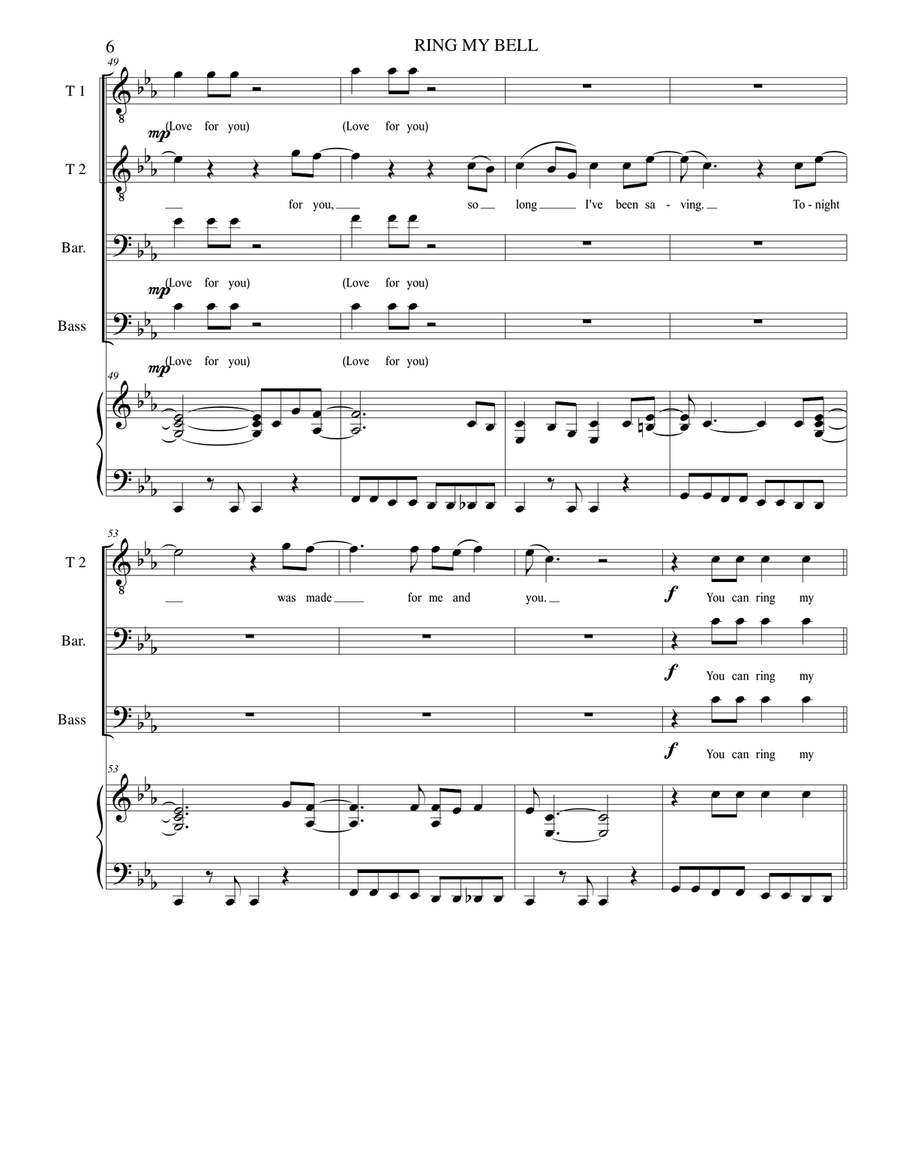 Ring My Bell TTBB scores gallery preview page 6