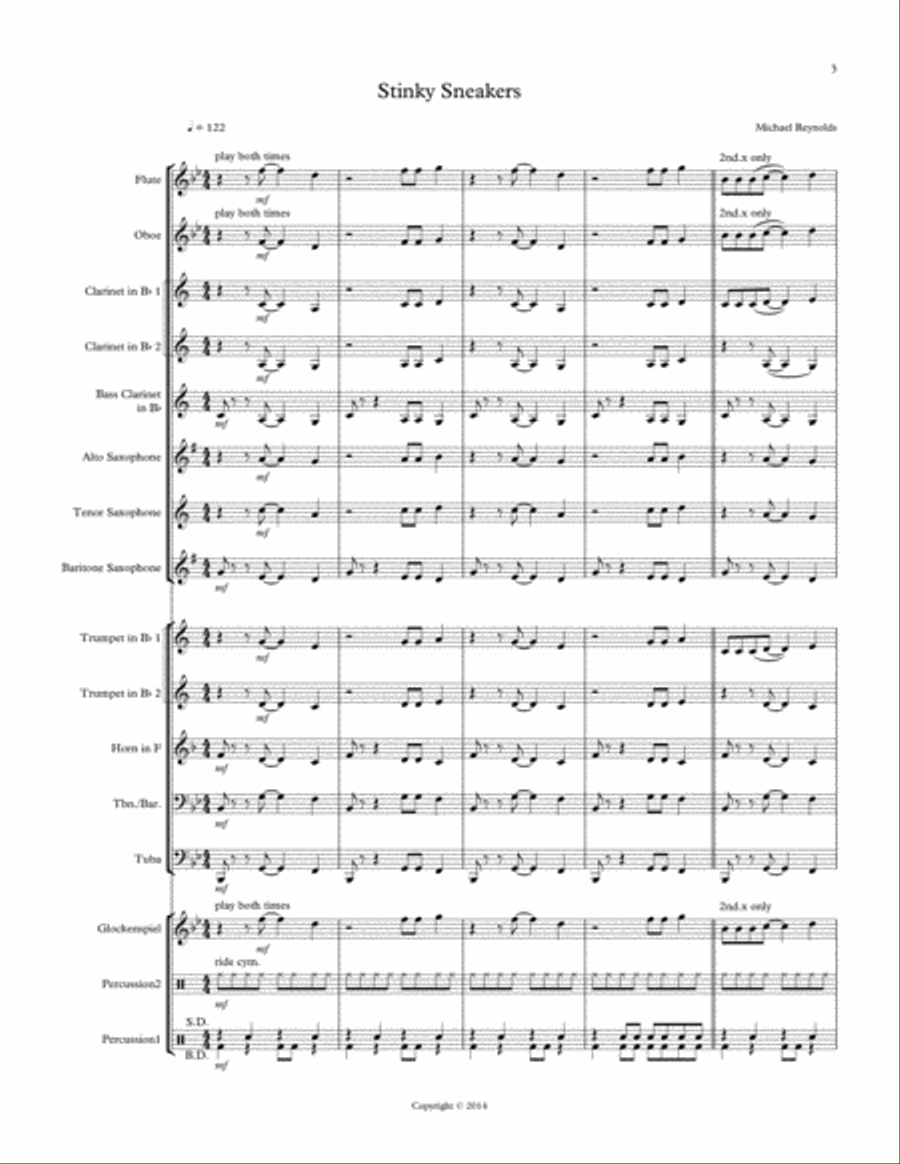 Stinky Sneakers Concert Band scores gallery preview page 3