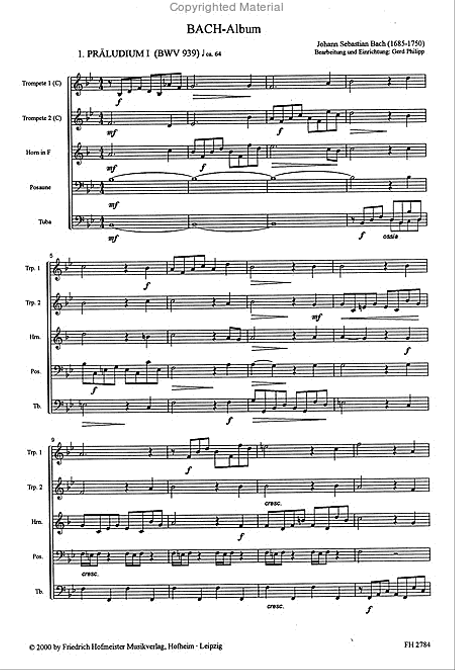 Das BACH-Album für Blechbläserensemble Horn scores gallery preview page 2