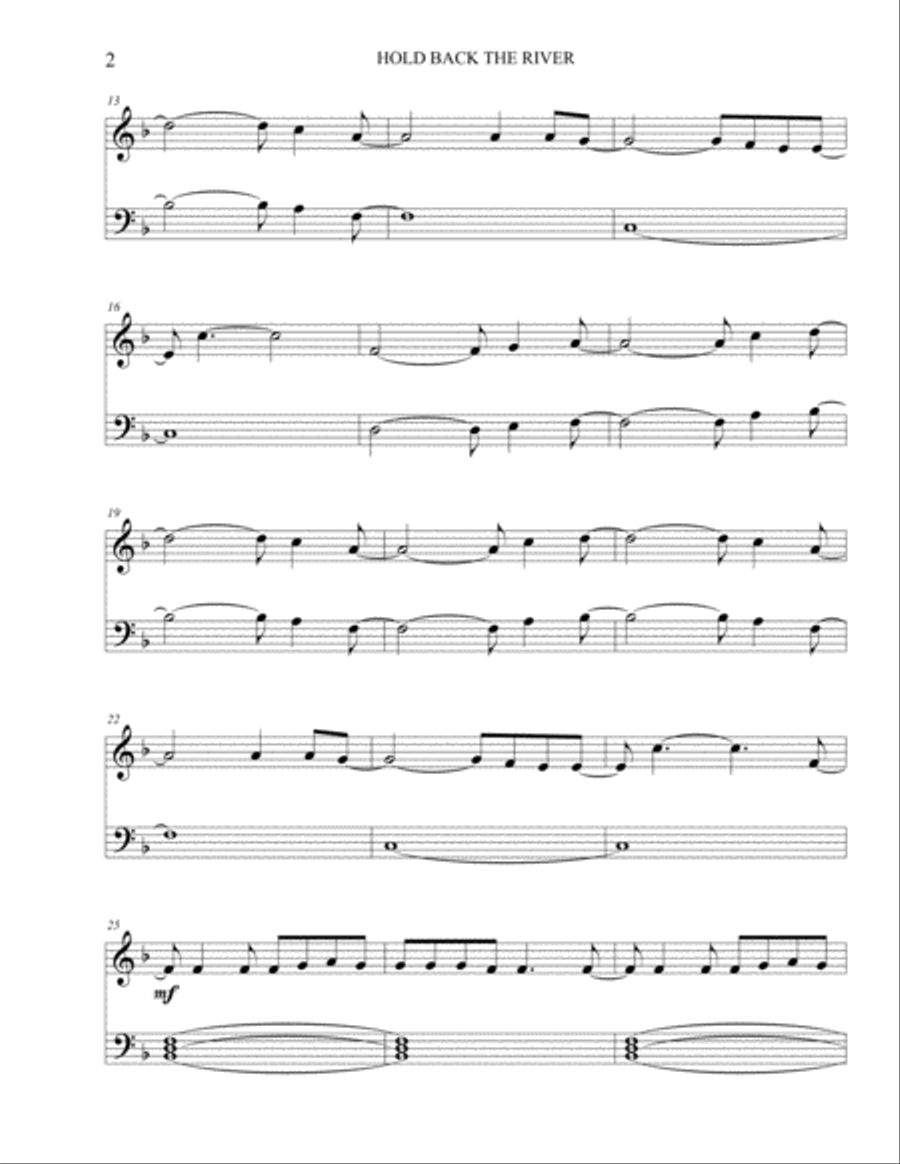 Hold Back The River Piano Solo scores gallery preview page 2