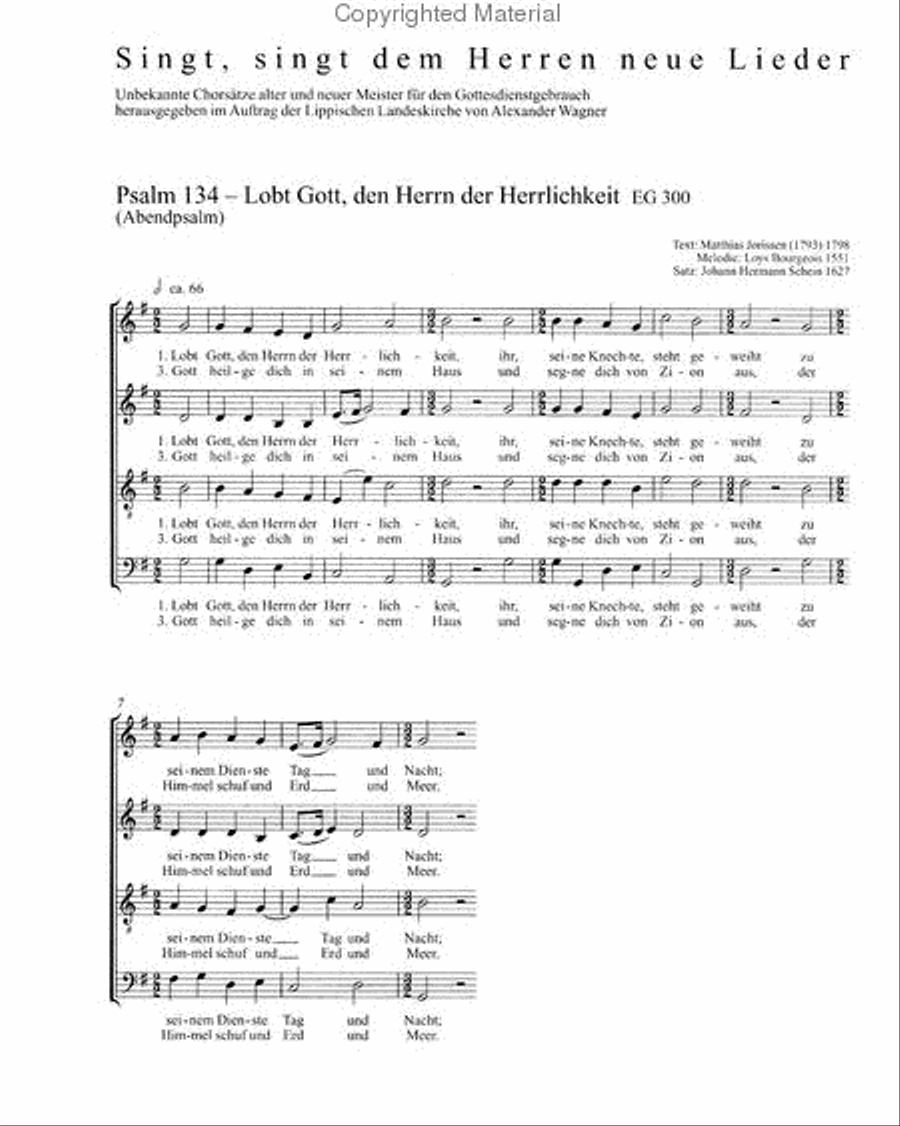 Psalm 134: Lobt Gott, den Herrn Score scores gallery preview page 3