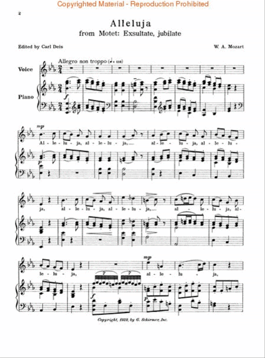 Alleluia (from Exsultate, jubilate) Voice scores gallery preview page 2