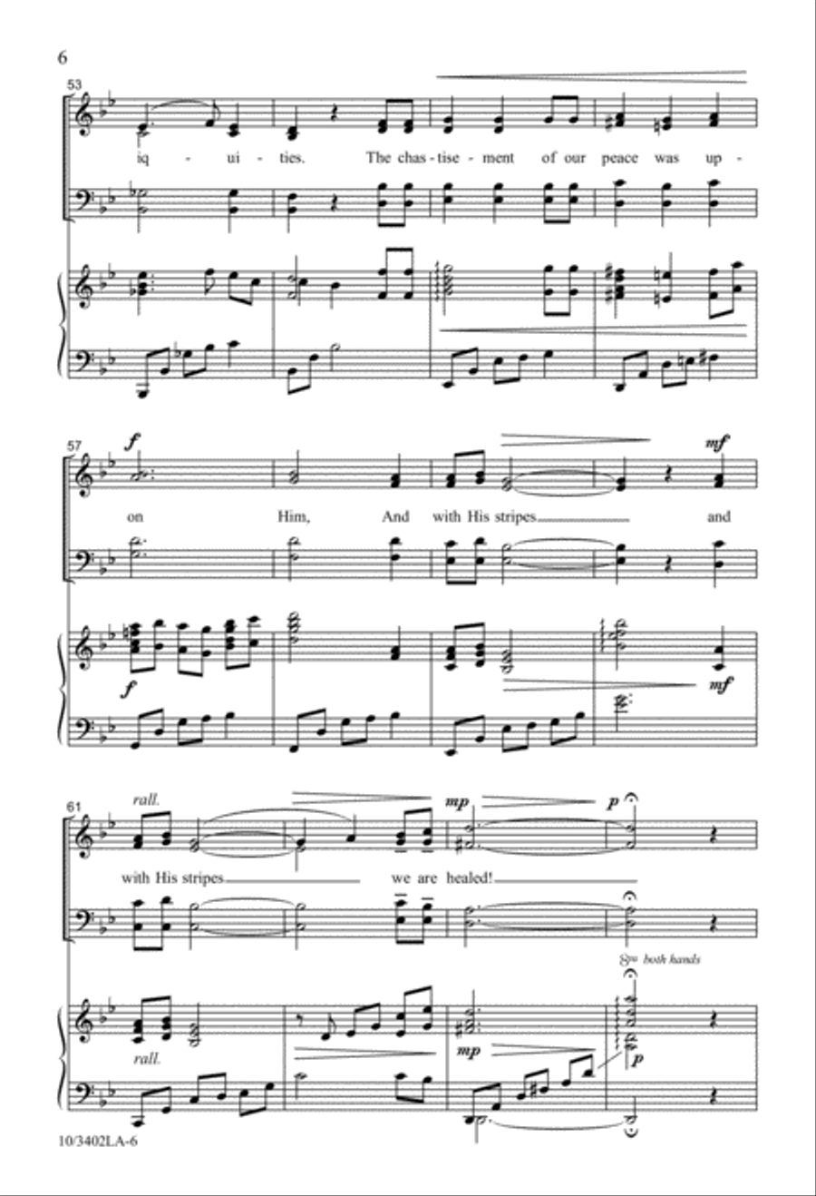 Surely, He Hath Borne Our Griefs 4-Part scores gallery preview page 6