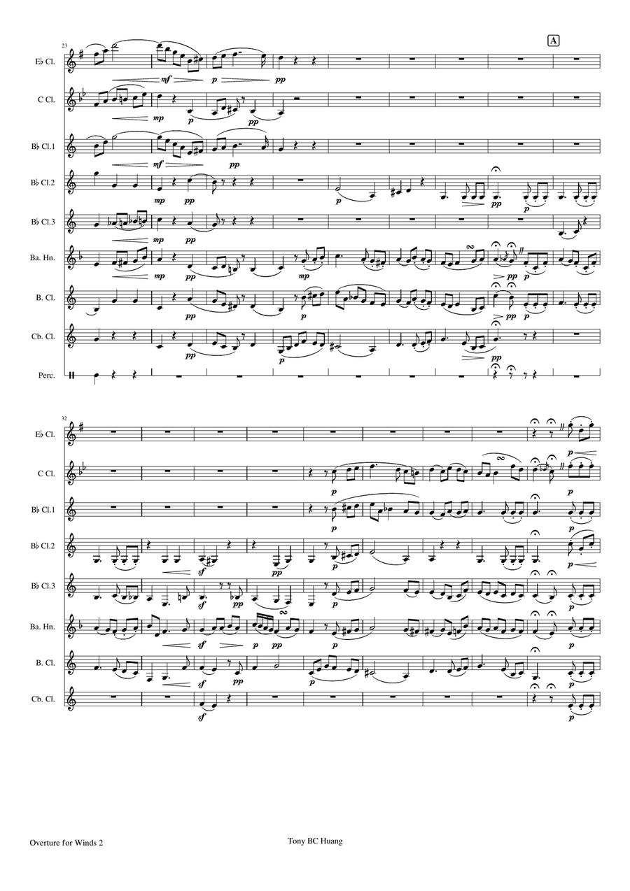 Mendelssohn: Overture for Winds Op.24 for Clarinet Choir Clarinet Choir scores gallery preview page 2