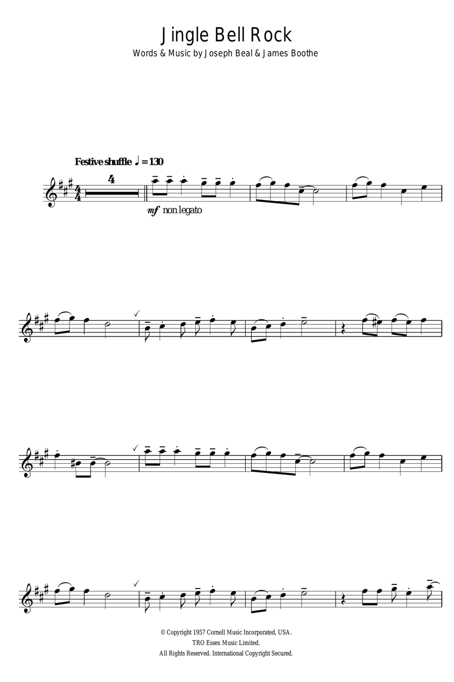 Jingle Bell Rock Alto Saxophone scores gallery preview page 1