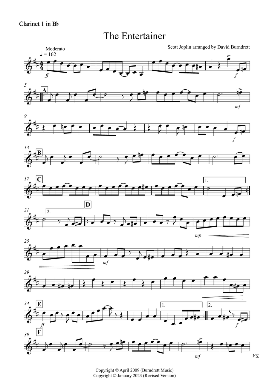The Entertainer for Clarinet Quartet Clarinet Quartet scores gallery preview page 4