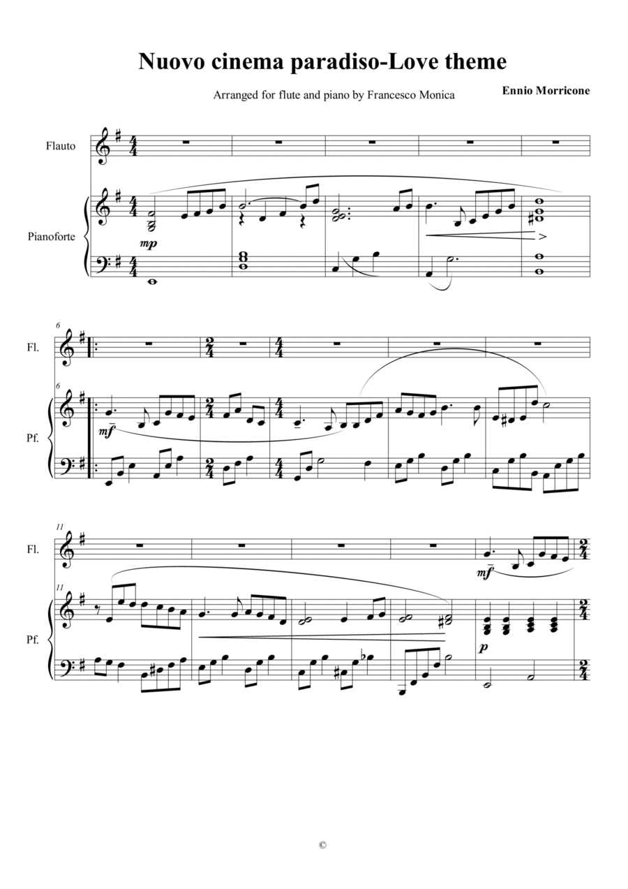 Love Theme (tema D'amore) String Duet scores gallery preview page 1