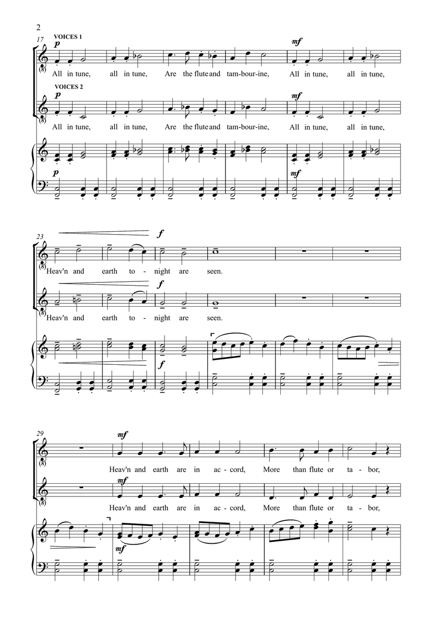 All in Tune: Christmas Carol for equal voices in two or three parts 3-Part scores gallery preview page 3
