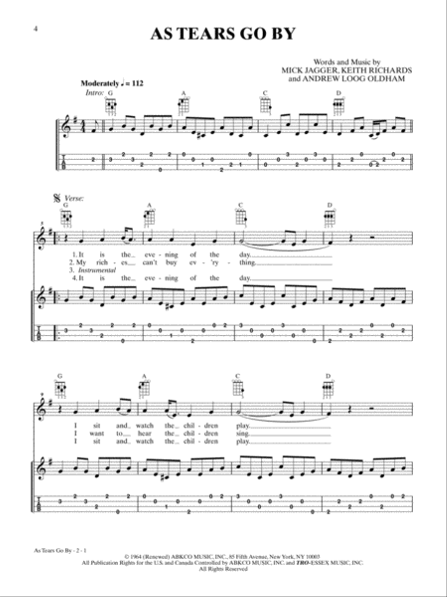 As Tears Go By Ukulele scores gallery preview page 1