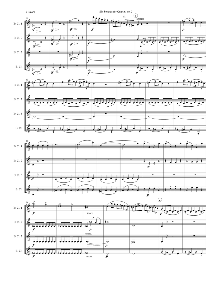 Rossini Quartet set for Clarinets Clarinet Quartet scores gallery preview page 3