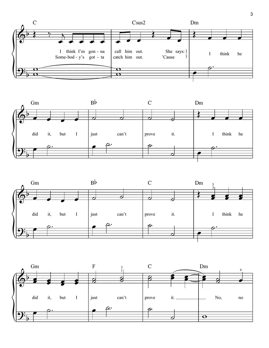 no body, no crime (feat. HAIM) by Taylor Swift Easy Piano Digital Sheet Music Sheet Music Plus