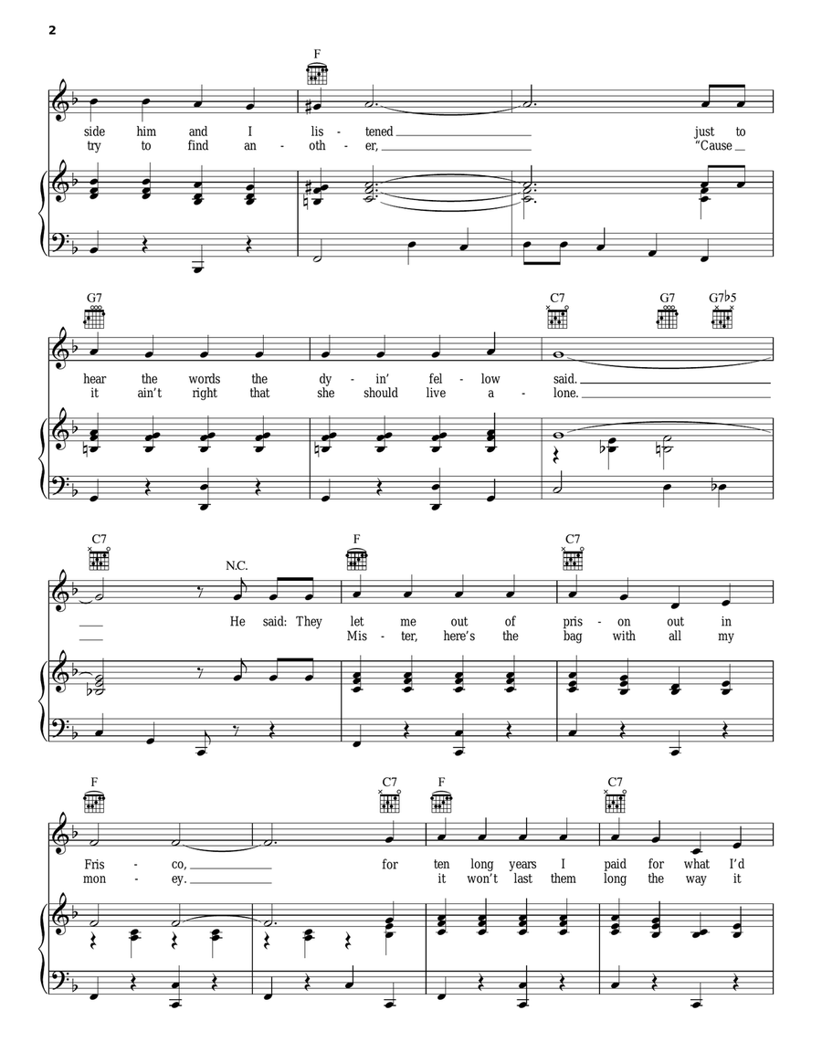 Give My Love To Rose Give My Love To Rose Piano, Vocal, Guitar scores gallery preview page 2
