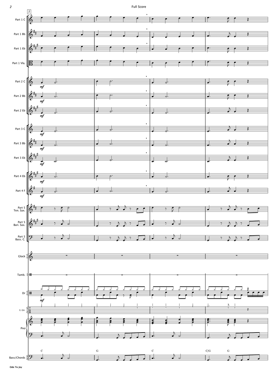 Ode To Joy (Flexible Instrumentation) Concert Band scores gallery preview page 4