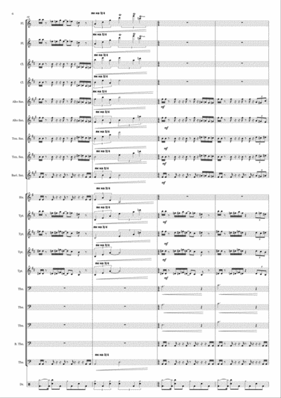 Attention. Agressive energetic music for big band Concert Band scores gallery preview page 6