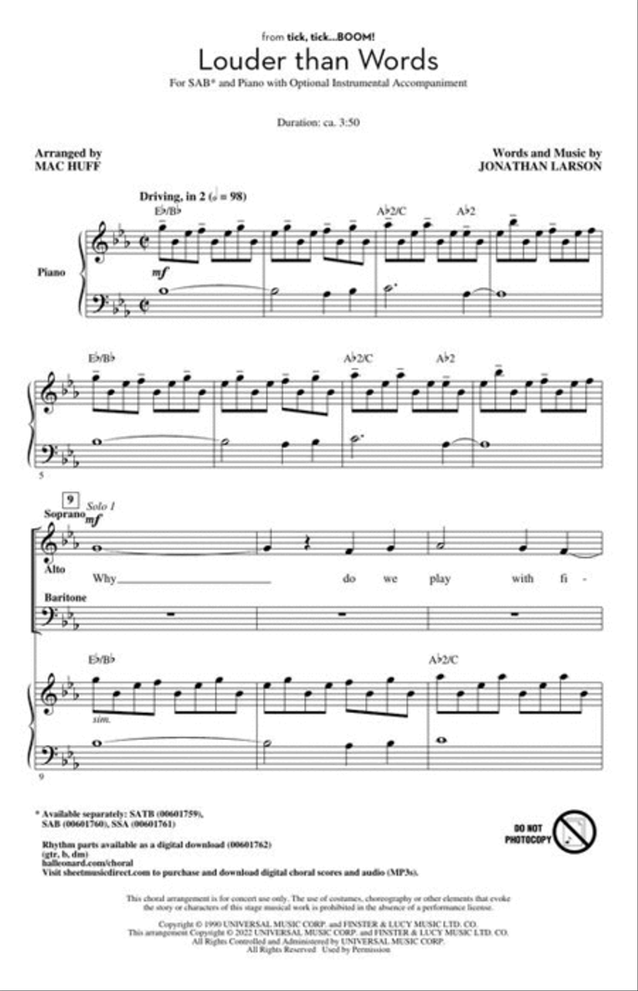 Louder Than Words 3-Part scores gallery preview page 3