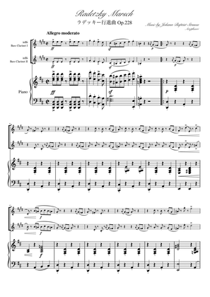 "Radetzky Marsch" (Ddur) piano trio / bass clarinet duet