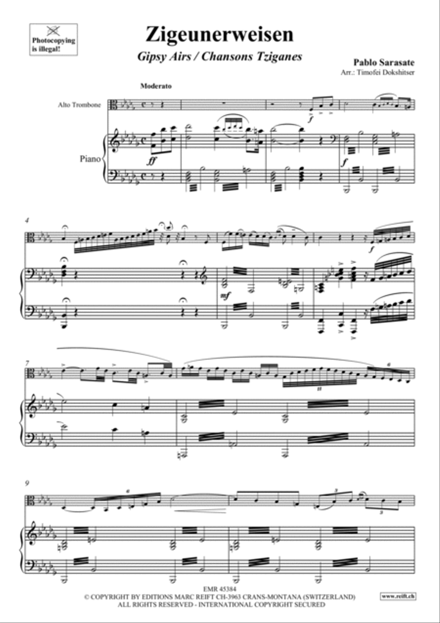 Zigeunerweisen Piano Accompaniment scores gallery preview page 5