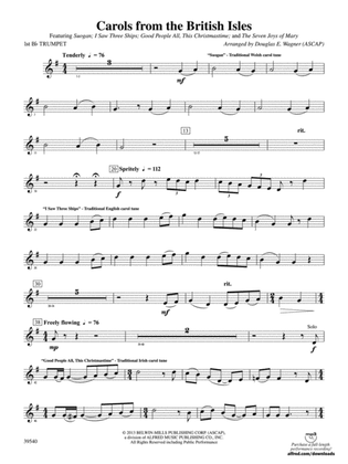 Carols from the British Isles: 1st B-flat Trumpet