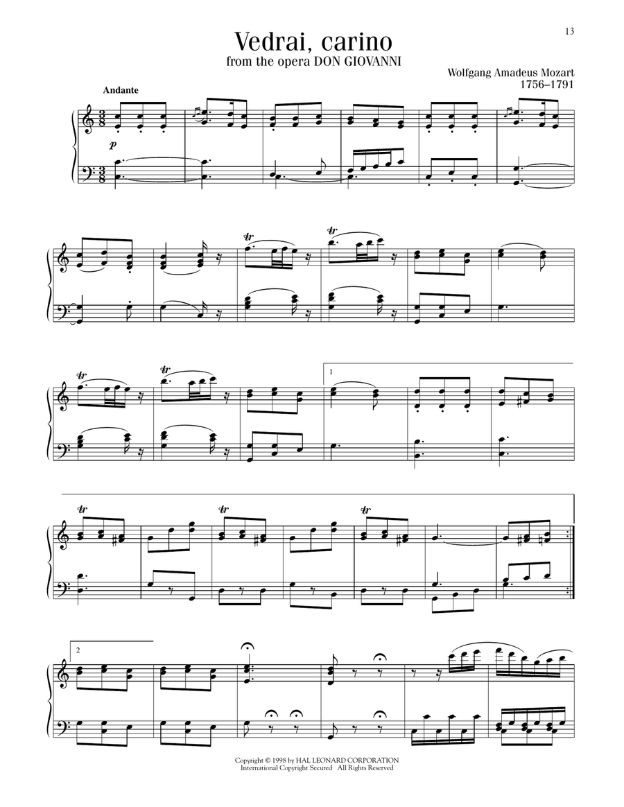 Vedrai, Carino Piano Solo scores gallery preview page 1