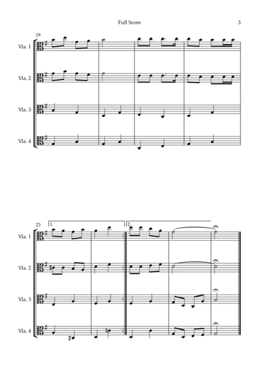 Jingle Bells (Christmas Song) for Viola Quartet image number null