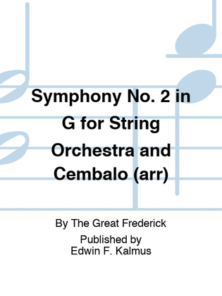 Book cover for Symphony No. 2 in G for String Orchestra and Cembalo (arr)