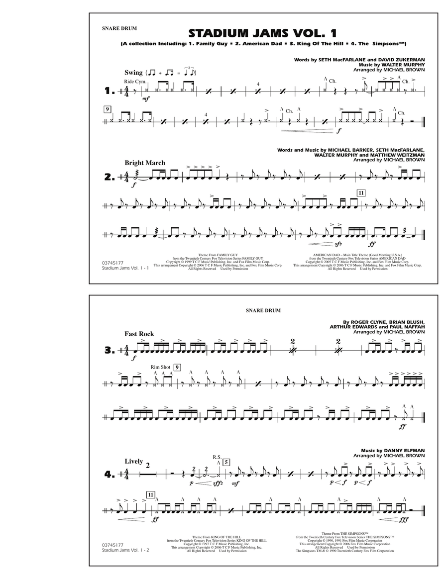 Stadium Jams - Vol. 1 - Snare Drum