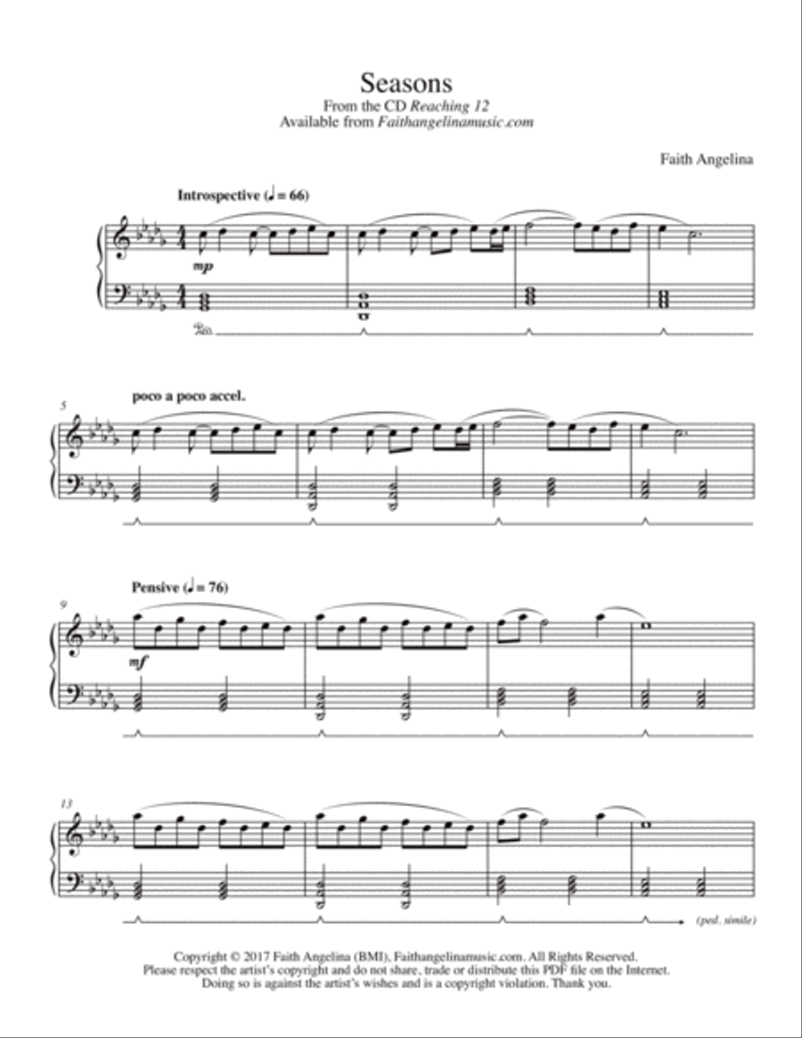 Seasons Piano Solo scores gallery preview page 1