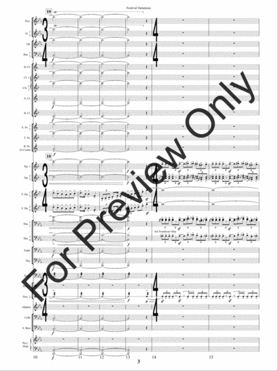 Festival Variations (Score) Concert Band scores gallery preview page 6
