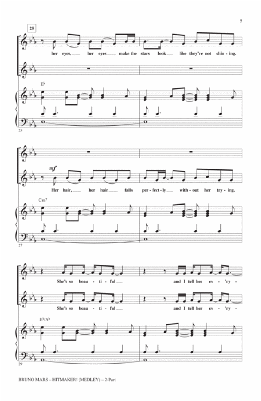 Bruno Mars: Hitmaker! (Medley) 2-Part scores gallery preview page 4