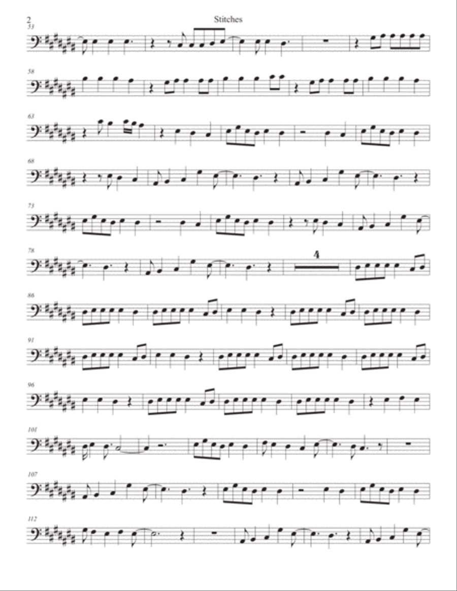 Stitches Trombone Solo scores gallery preview page 2