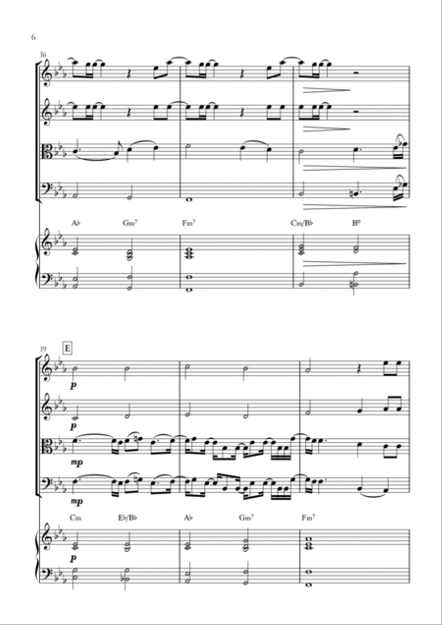 When We Were Young String Quartet scores gallery preview page 6