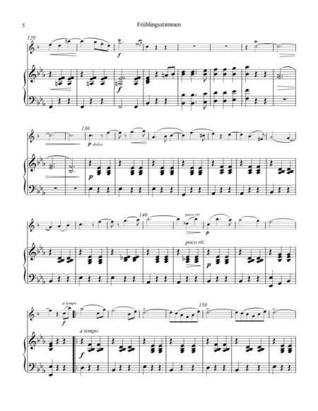 Frühlingsstimmen / Voices of Spring for easy clarinet in Bb and piano image number null