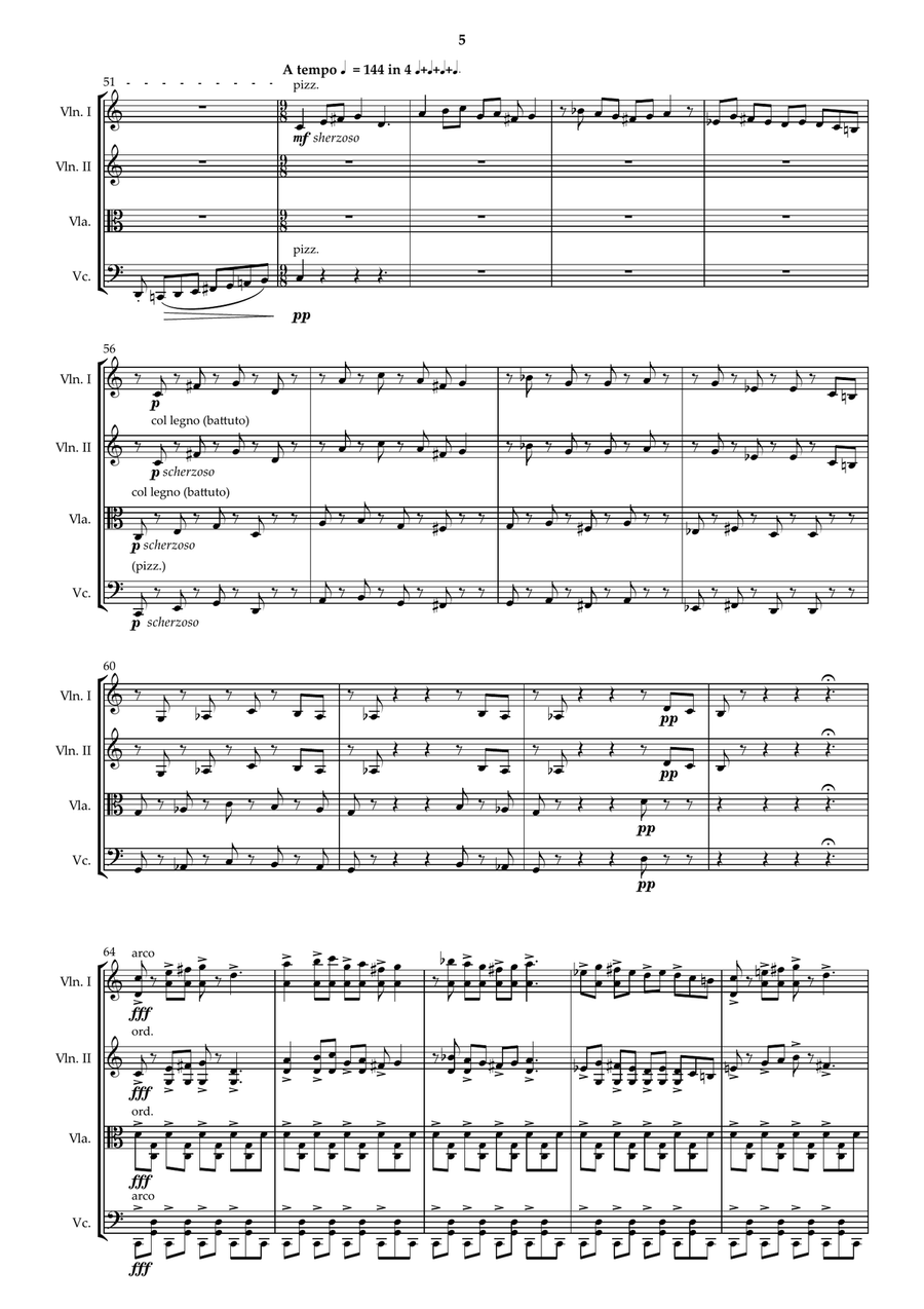 Rüzgar for String Quartet String Quartet scores gallery preview page 6