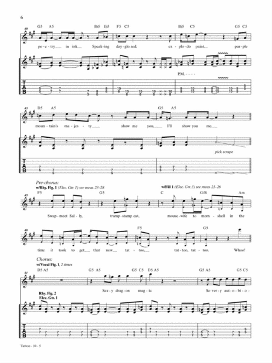 Tattoo Guitar Tablature scores gallery preview page 5
