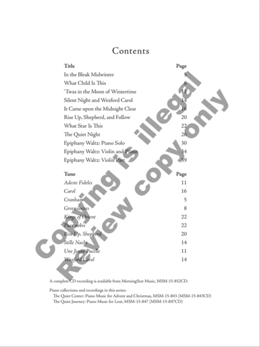 The Quiet Night: Piano Music for Christmas and Epiphany Piano Solo scores gallery preview page 3