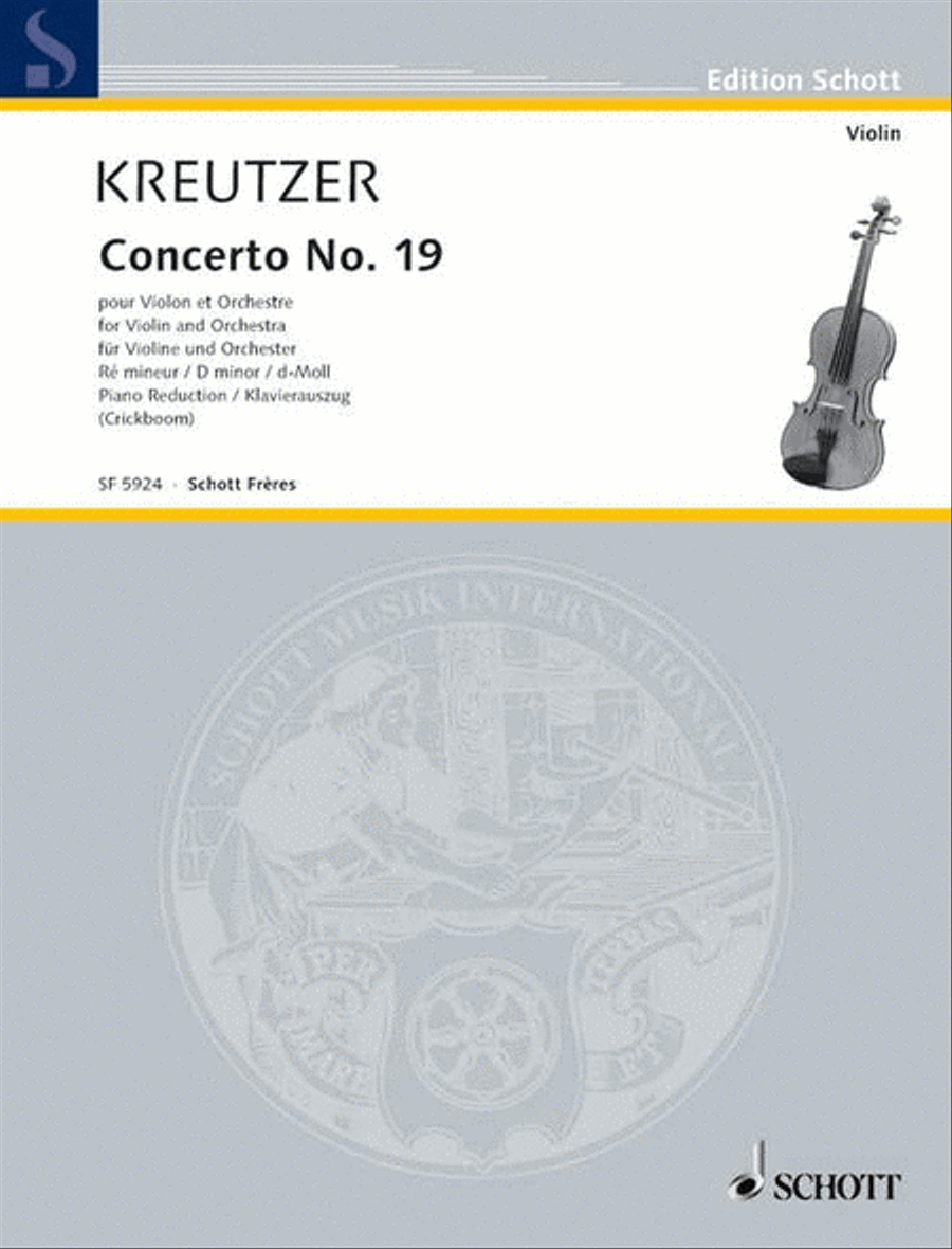 Concerto No. 19 In D Major For Violin And Piano Reduction Piano Accompaniment scores gallery preview page 1